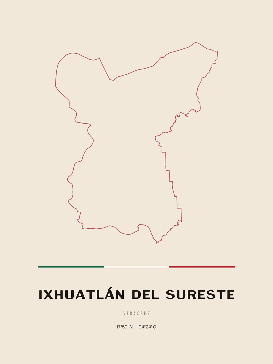 Framed poster of Ixhuatlán del Sureste, Veracruz.