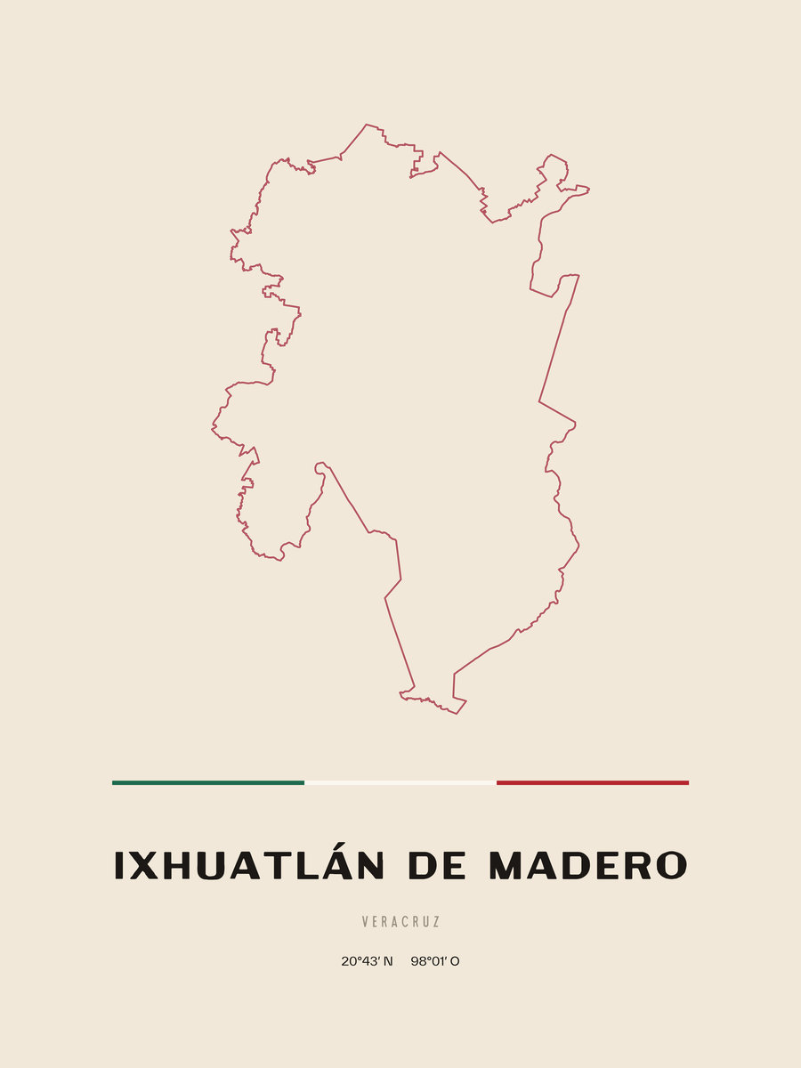 Framed poster of Ixhuatlán de Madero, Veracruz.