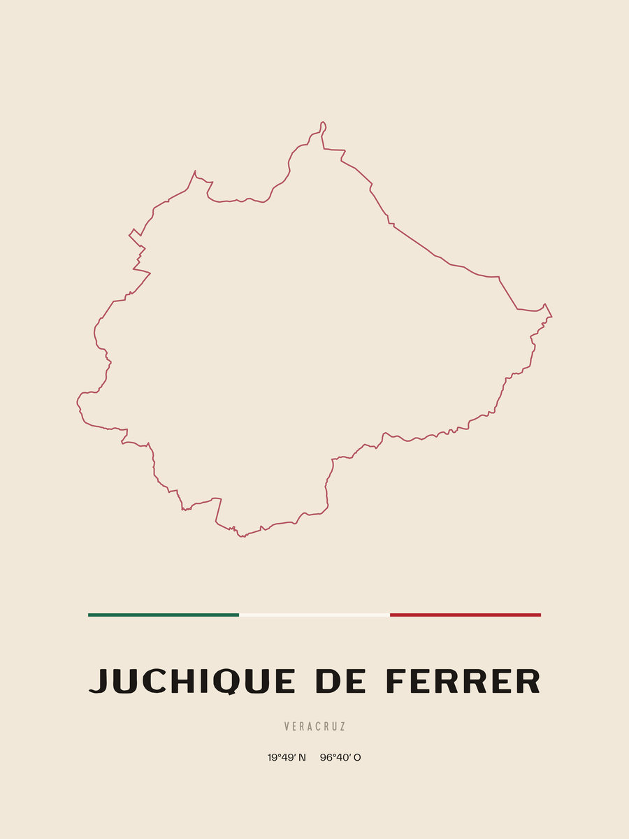 Framed poster of Juchique de Ferrer, Veracruz.