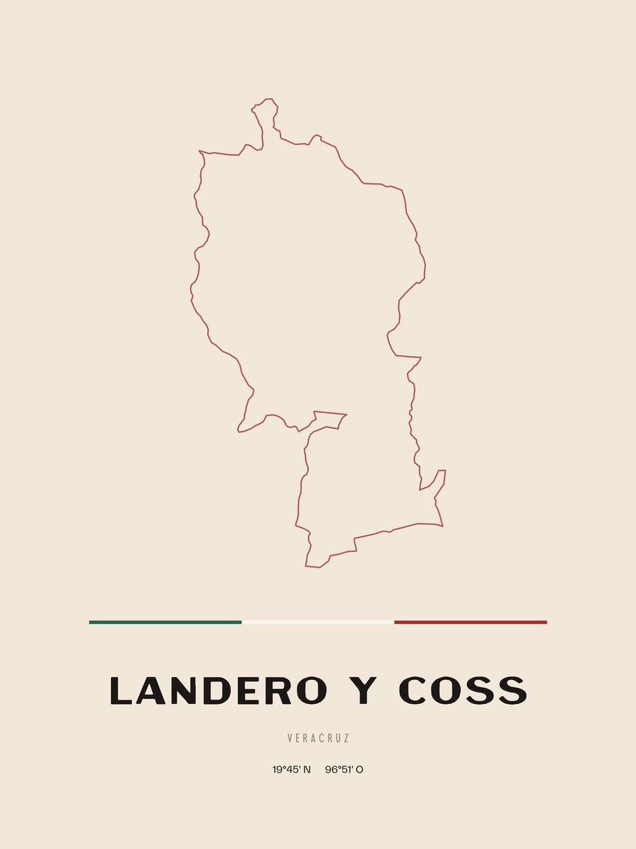 Framed poster of Landero y Coss, Veracruz.