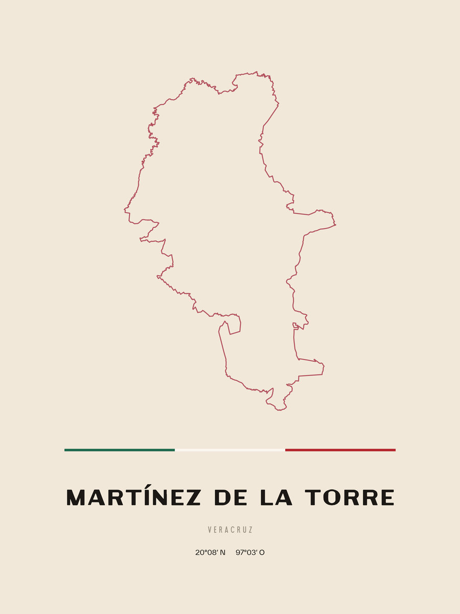 Framed poster of Martínez de la Torre, Veracruz.