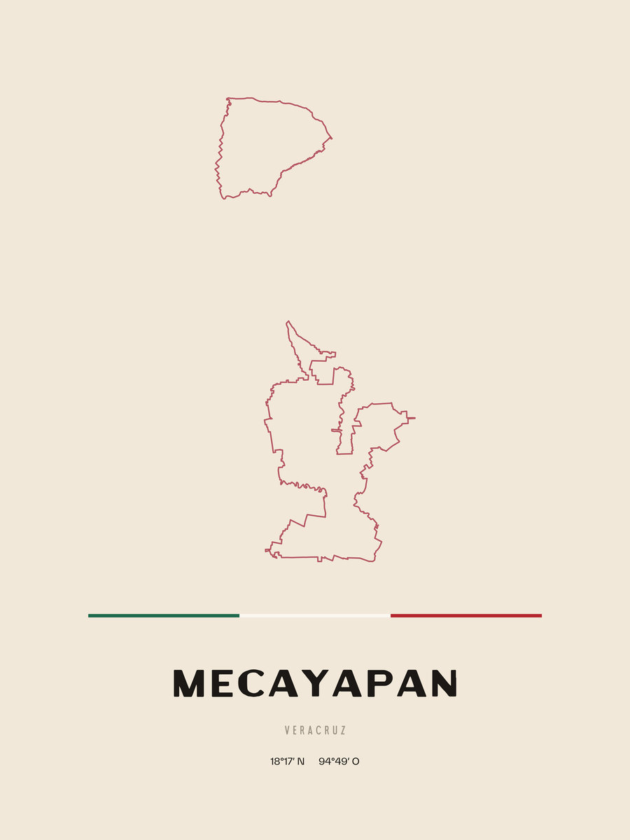 Framed poster of Mecayapan, Veracruz.