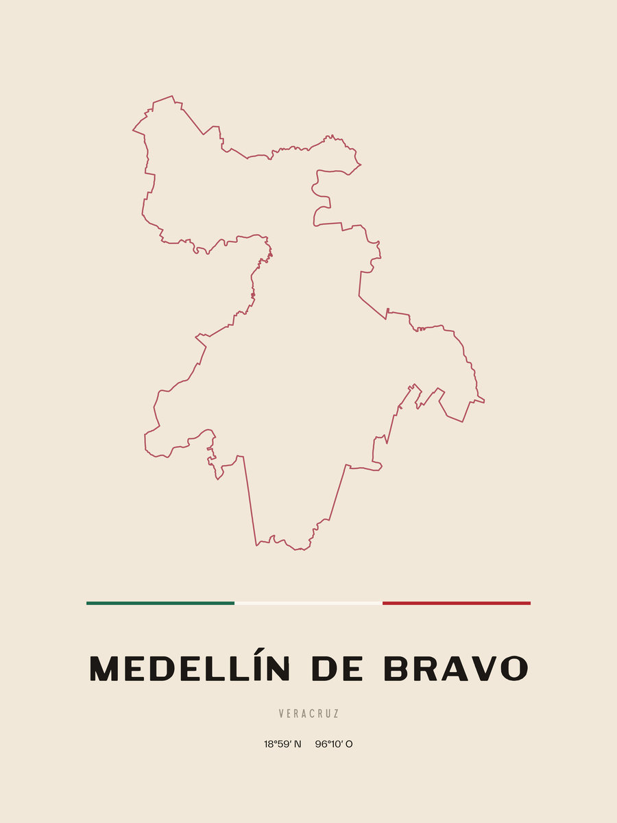 Framed poster of Medellín de Bravo, Veracruz.
