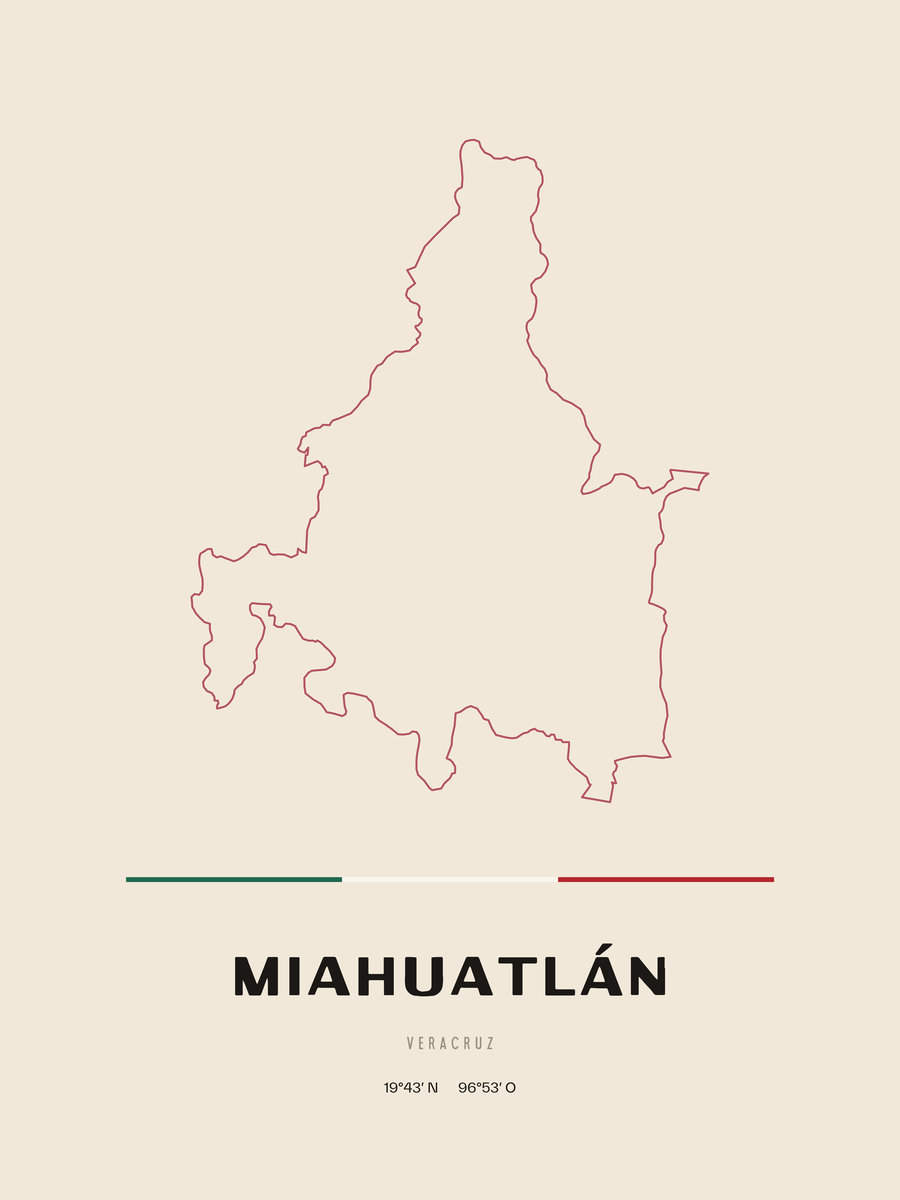 Framed poster of Miahuatlán, Veracruz.