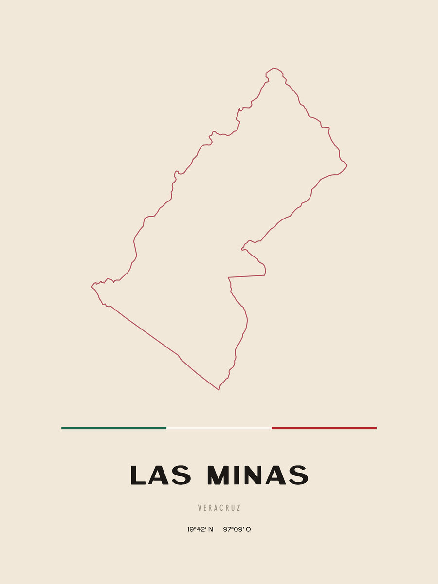 Framed poster of Las Minas, Veracruz.