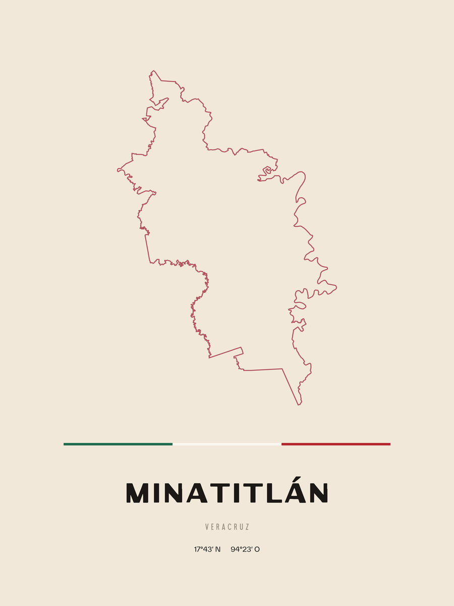 Framed poster of Minatitlán, Veracruz.