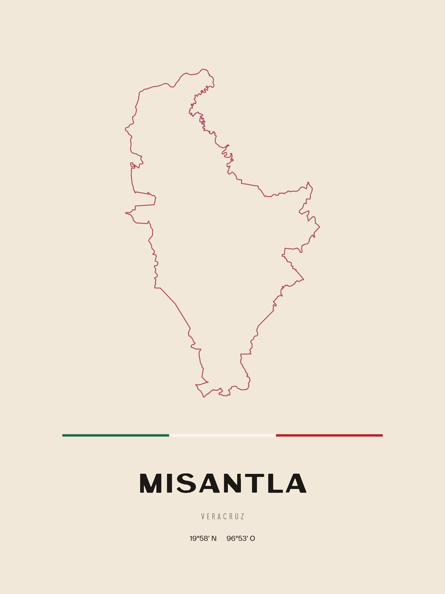 Framed poster of Misantla, Veracruz.