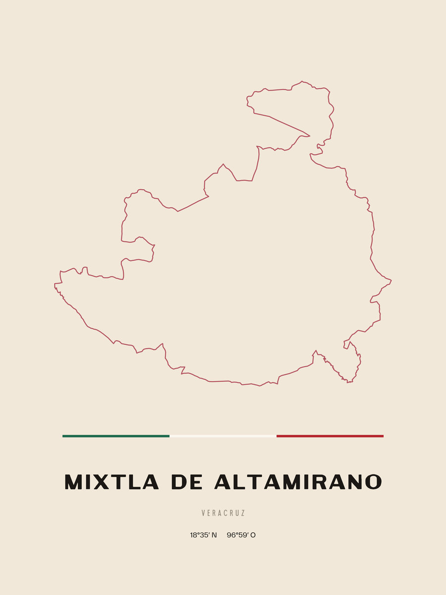 Framed poster of Mixtla de Altamirano, Veracruz.