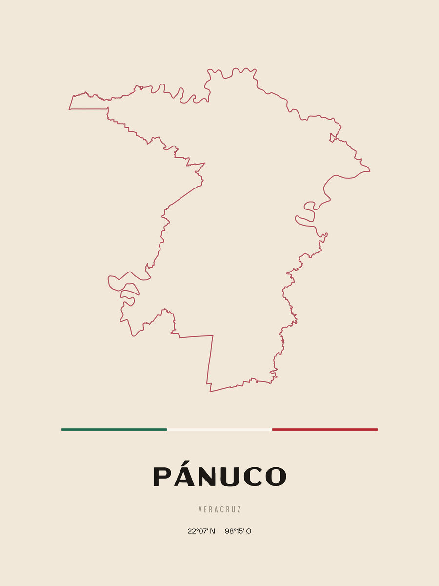 Framed poster of Pánuco, Veracruz.