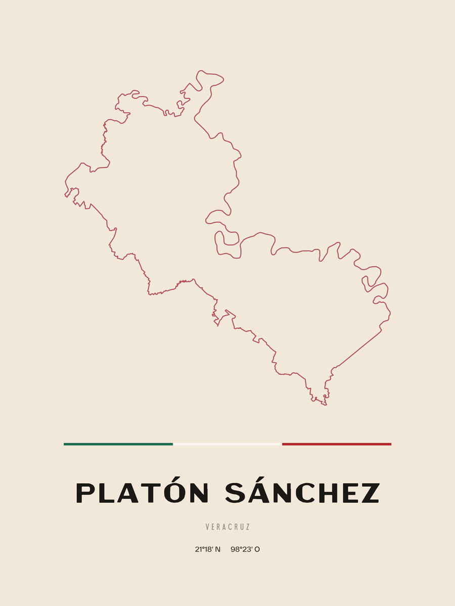 Framed poster of Platón Sánchez, Veracruz.