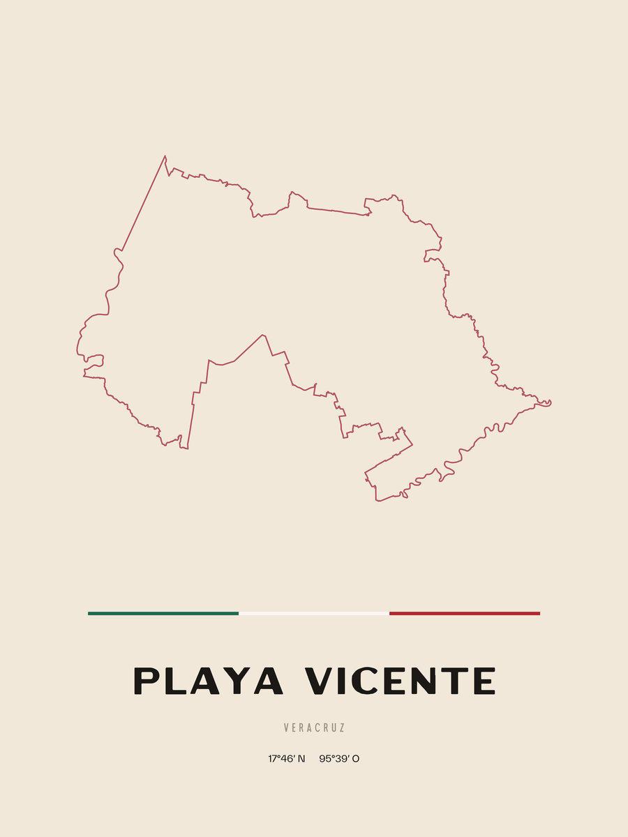 Framed poster of Playa Vicente, Veracruz.