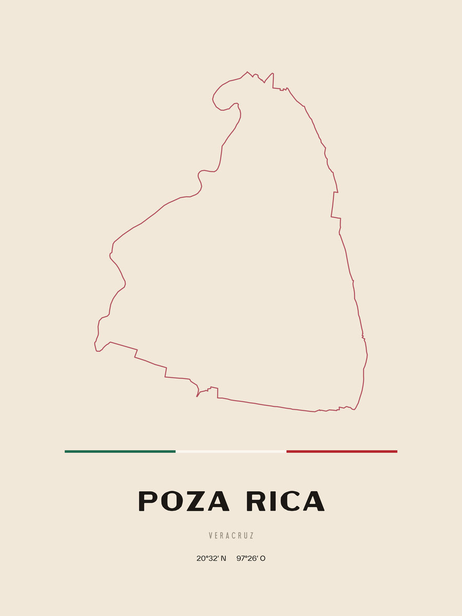 Framed poster of Poza Rica, Veracruz.