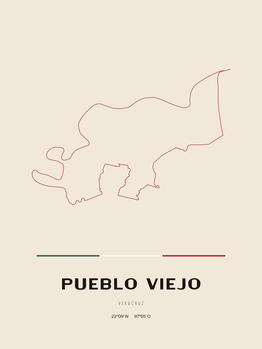 Framed poster of Pueblo Viejo, Veracruz.