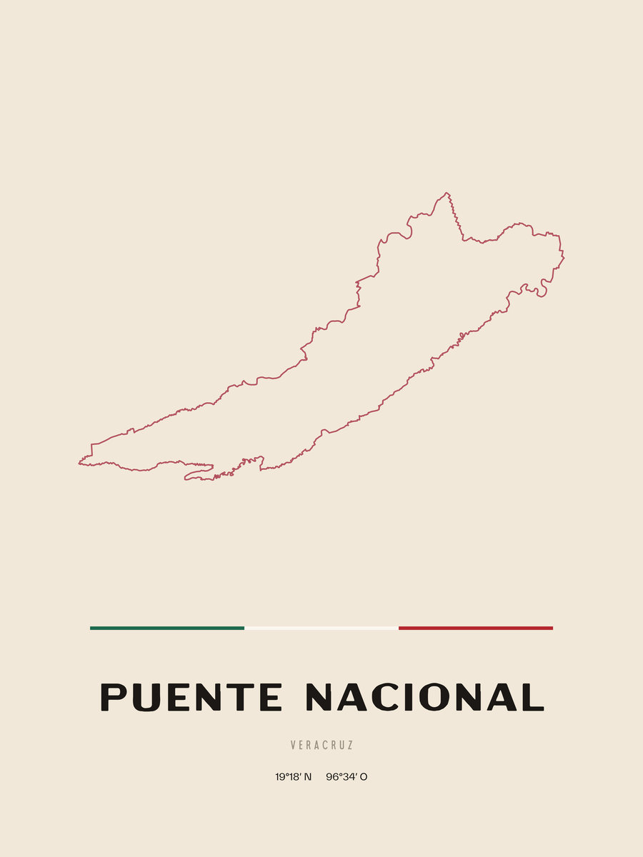 Framed poster of Puente Nacional, Veracruz.