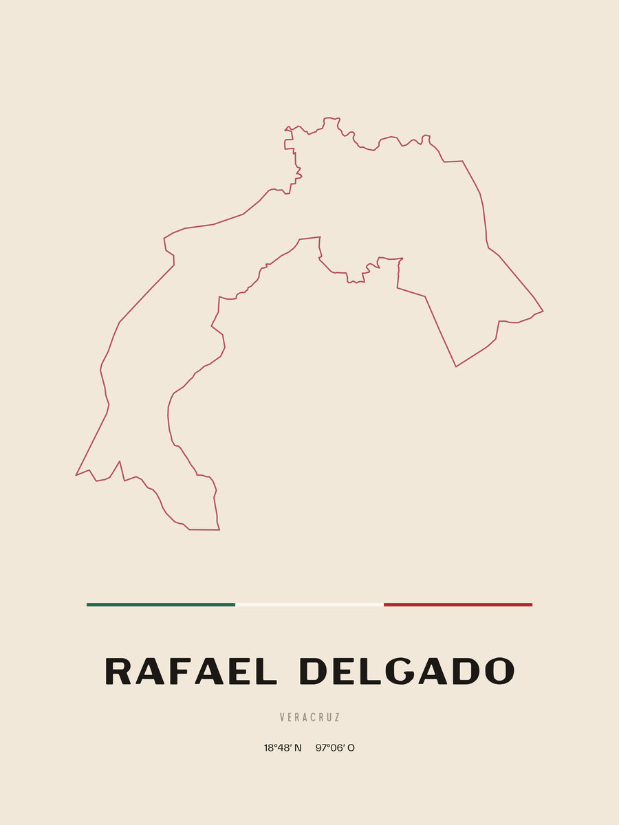 Framed poster of Rafael Delgado, Veracruz.