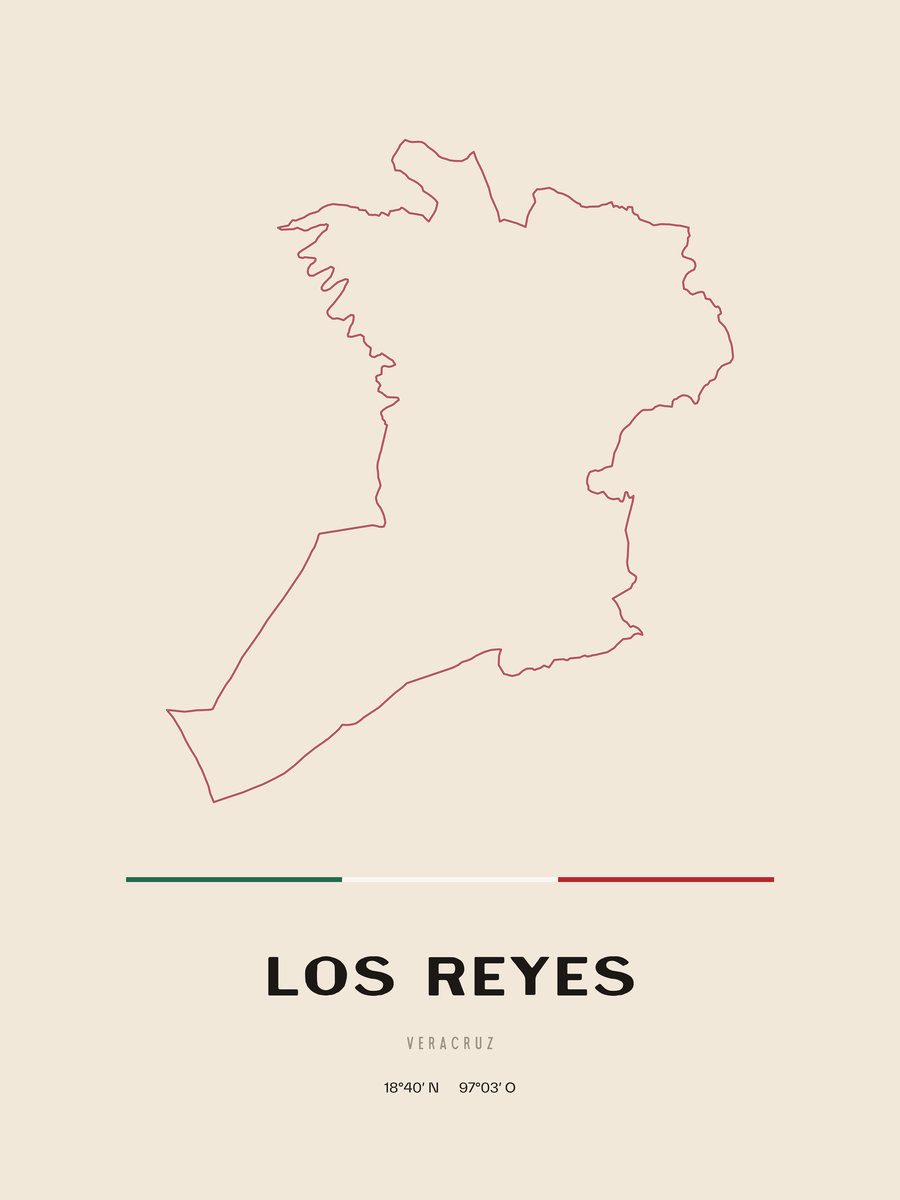 Framed poster of Los Reyes, Veracruz.