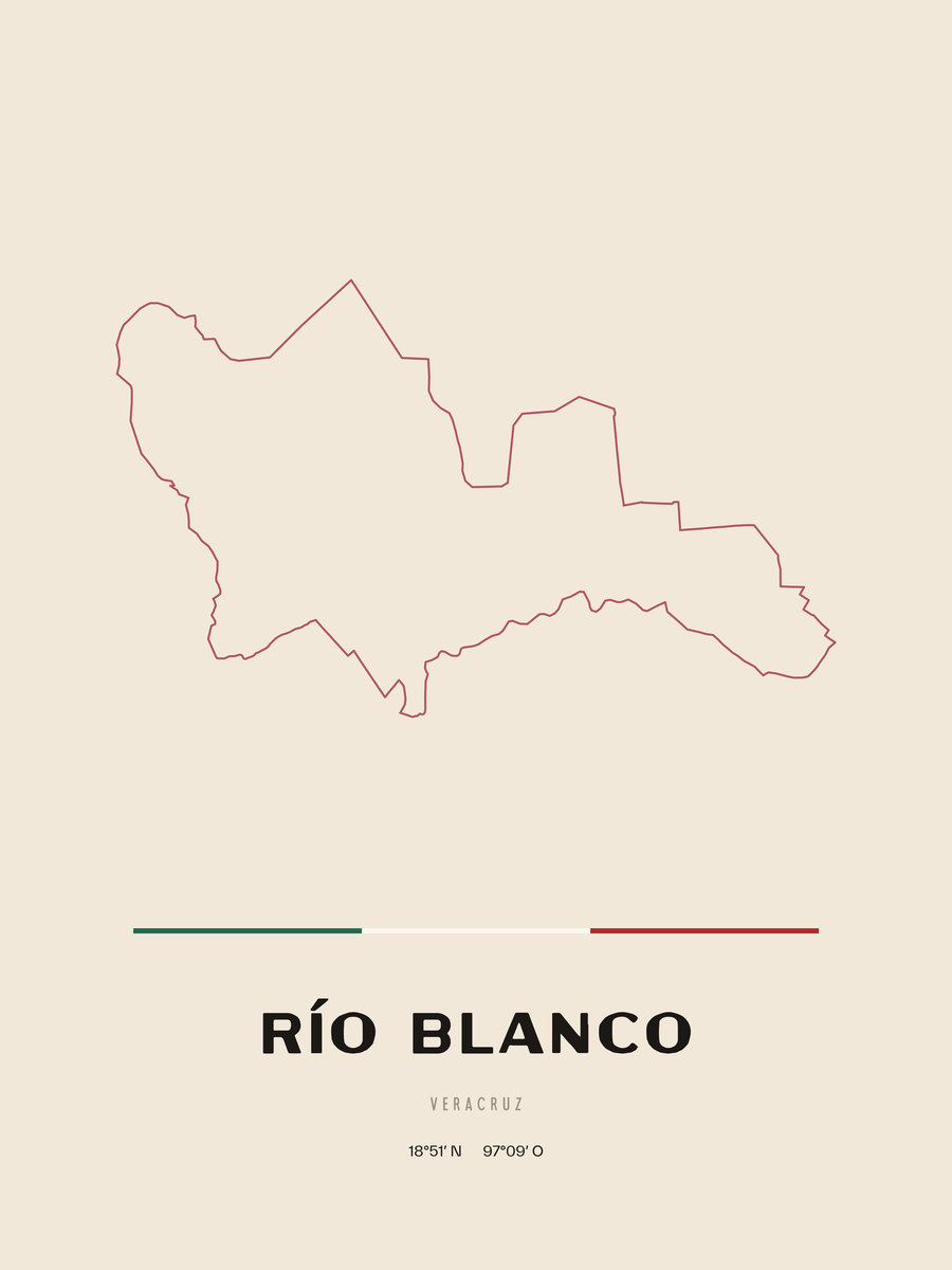 Framed poster of Río Blanco, Veracruz.