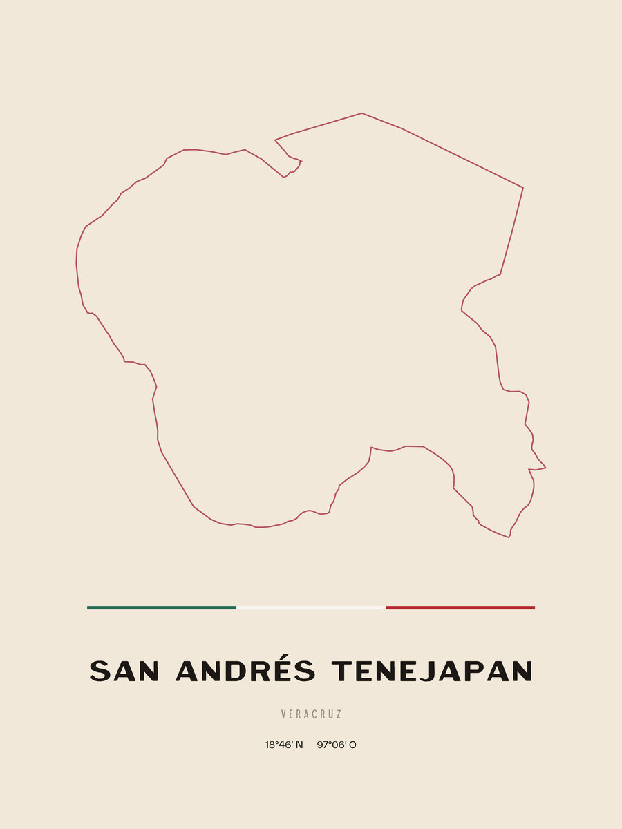 Framed poster of San Andrés Tenejapan, Veracruz.
