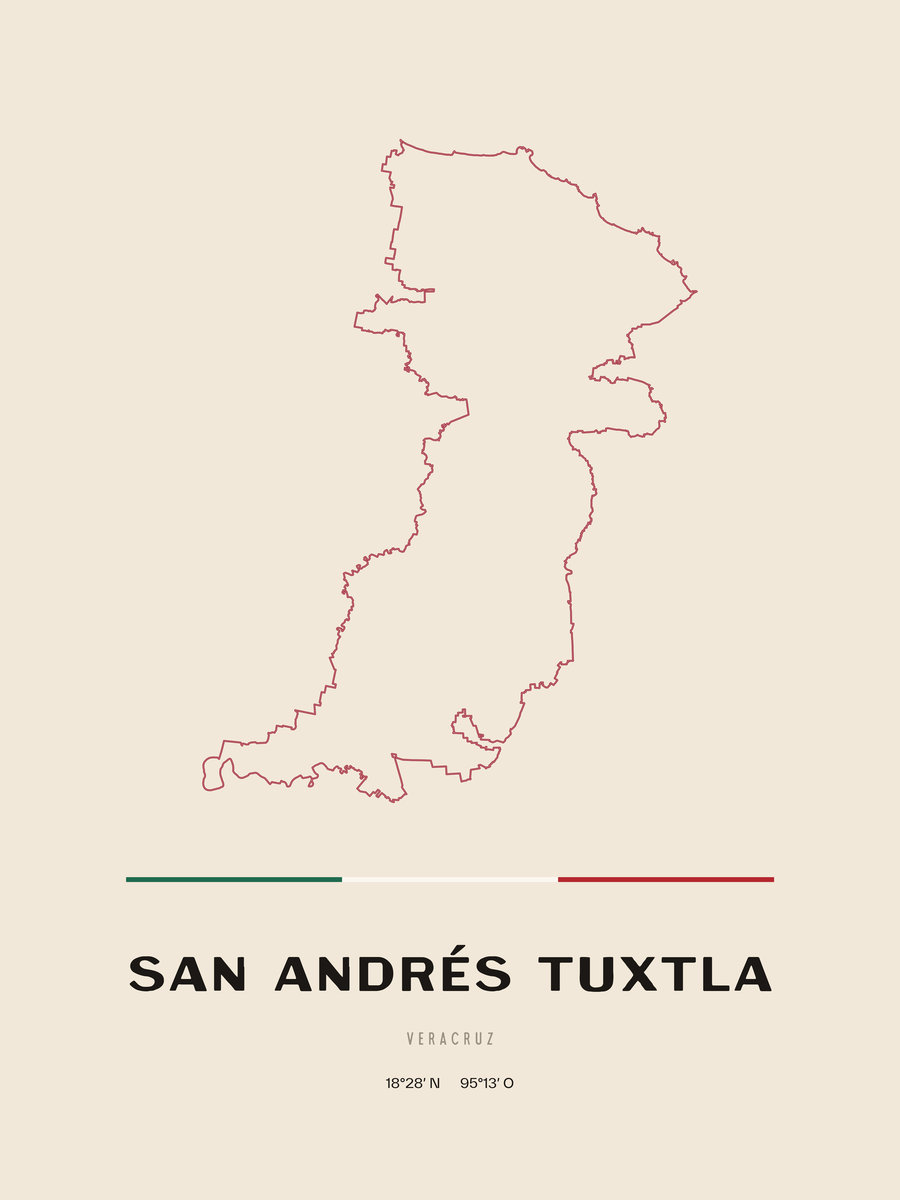 Framed poster of San Andrés Tuxtla, Veracruz.