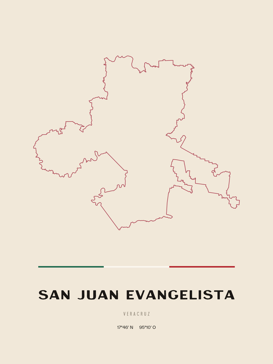 Framed poster of San Juan Evangelista, Veracruz.