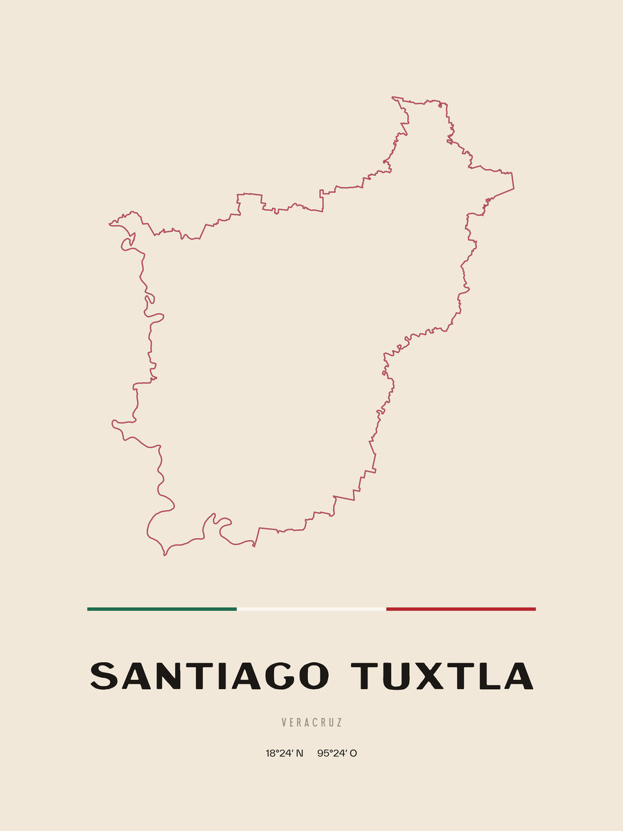 Framed poster of Santiago Tuxtla, Veracruz.