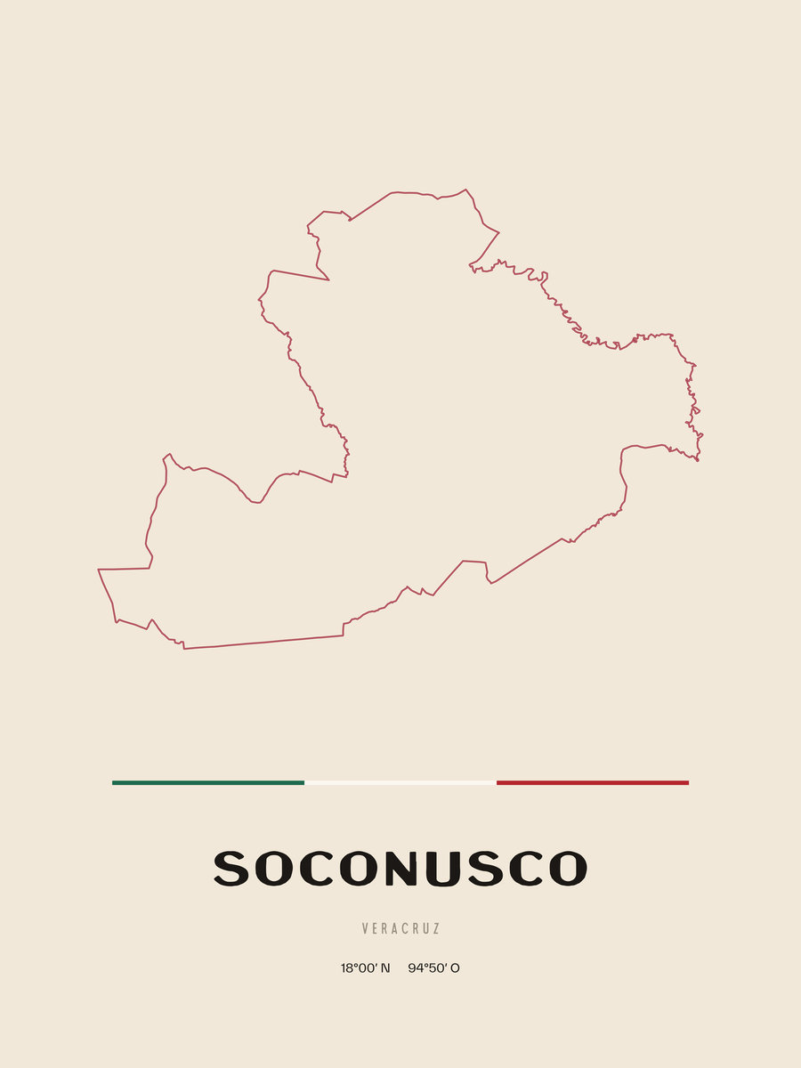 Framed poster of Soconusco, Veracruz.