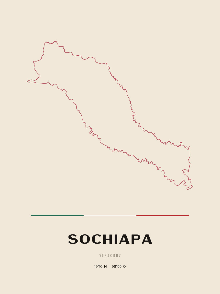 Framed poster of Sochiapa, Veracruz.