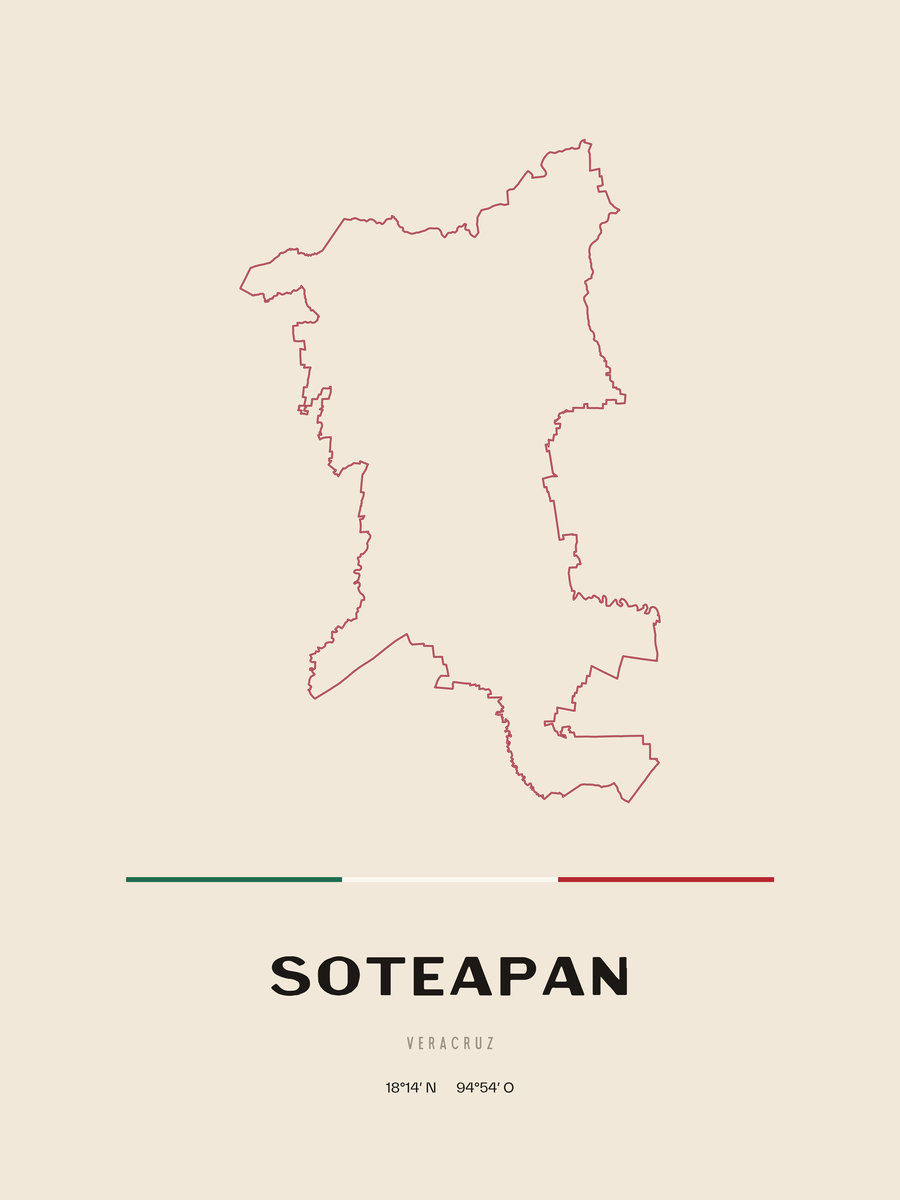 Framed poster of Soteapan, Veracruz.