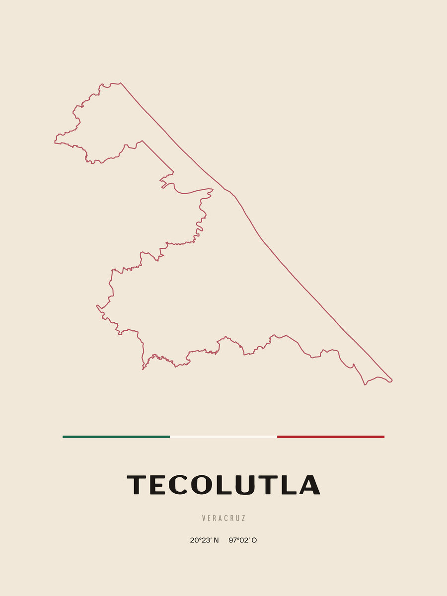 Framed poster of Tecolutla, Veracruz.