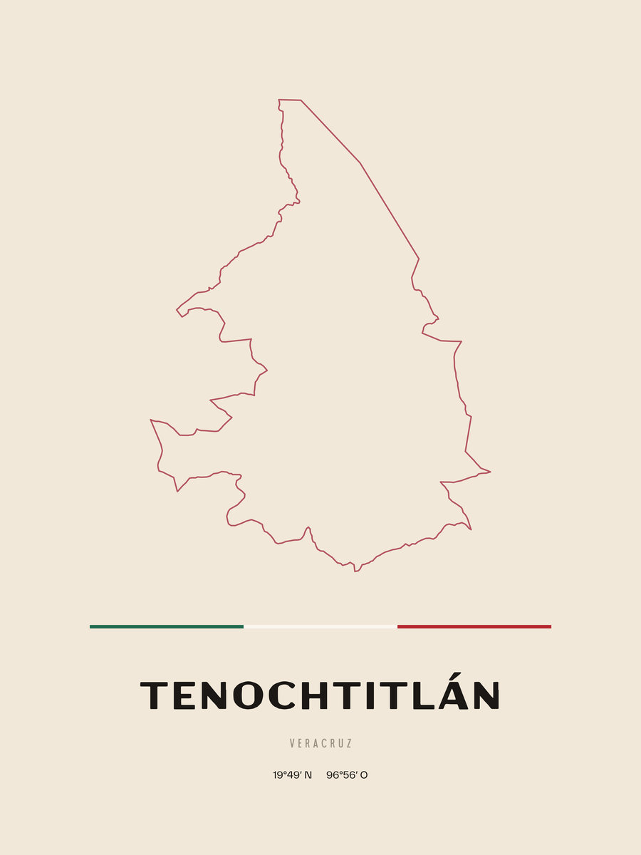 Framed poster of Tenochtitlán, Veracruz.
