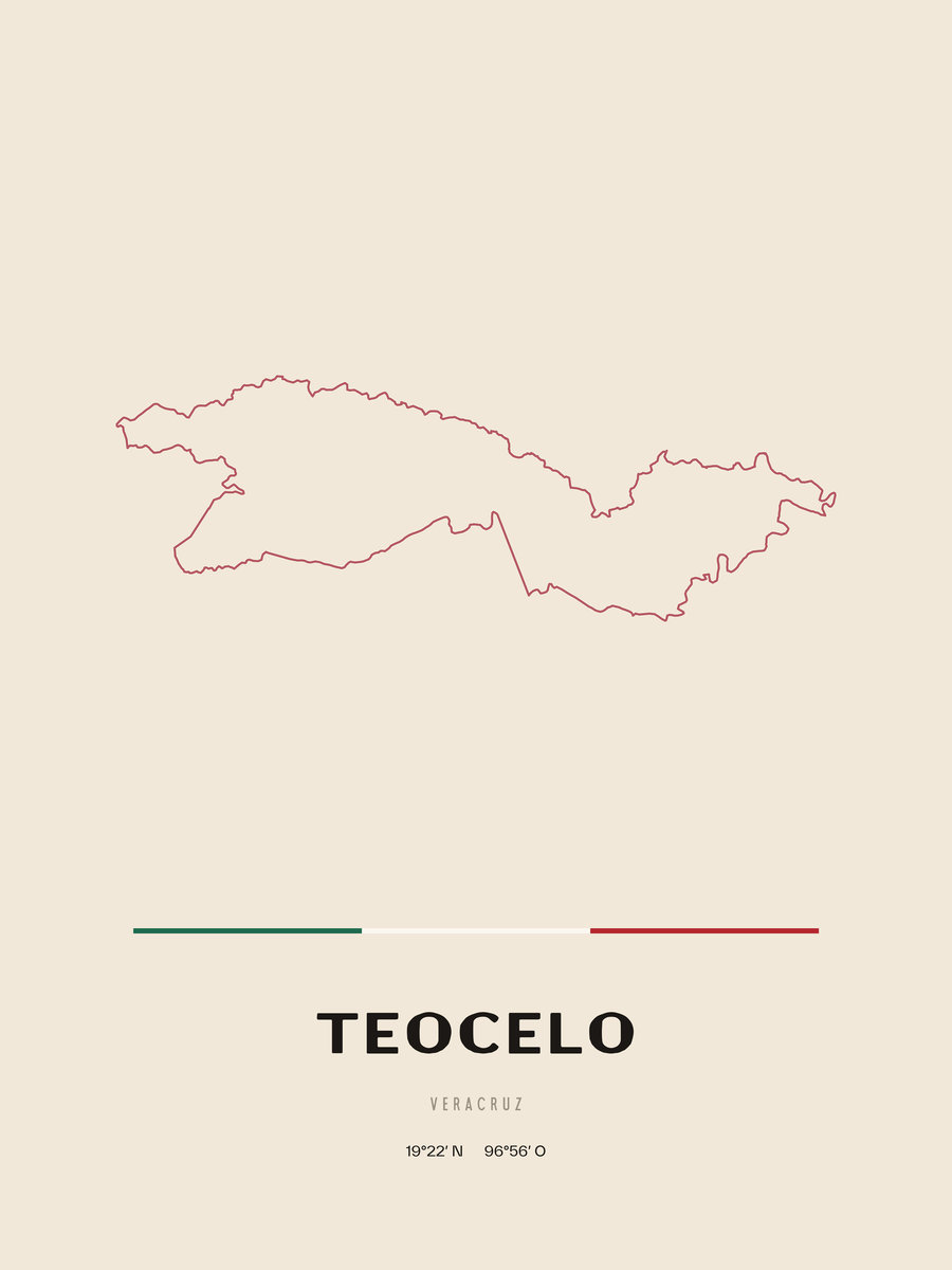 Framed poster of Teocelo, Veracruz.