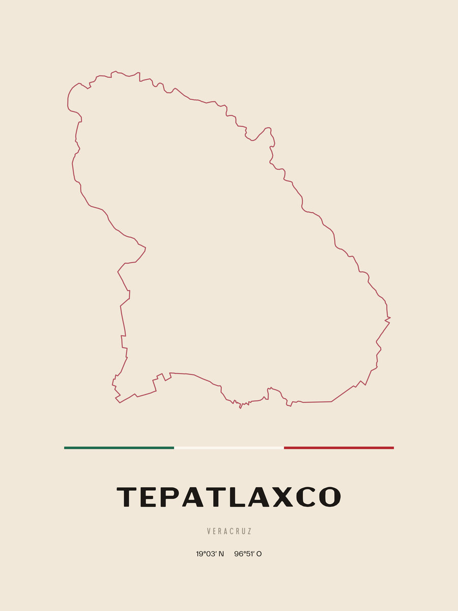 Framed poster of Tepatlaxco, Veracruz.