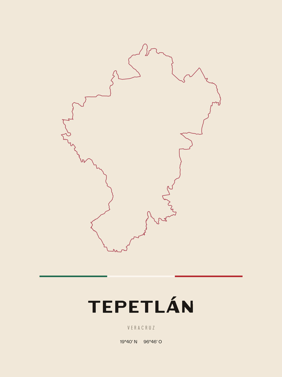 Framed poster of Tepetlán, Veracruz.