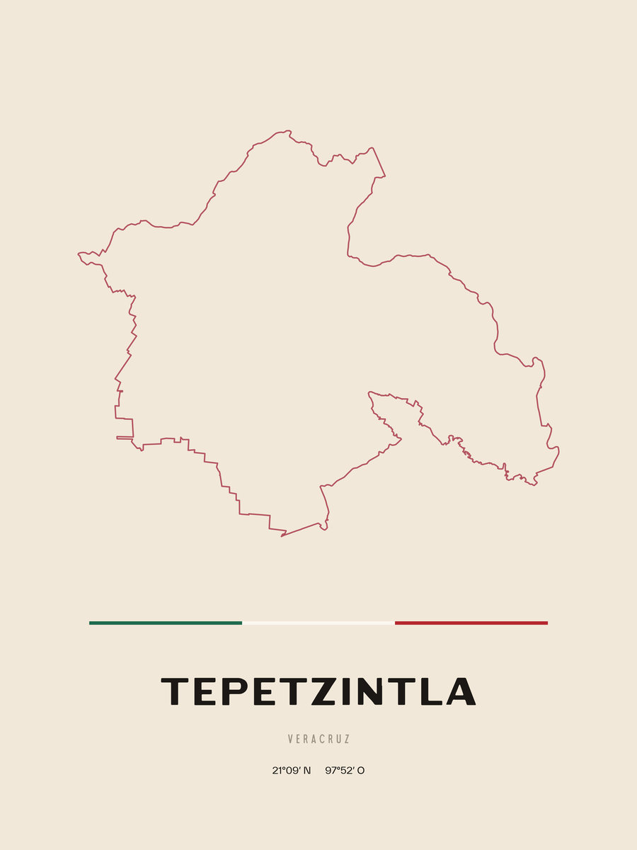 Framed poster of Tepetzintla, Veracruz.