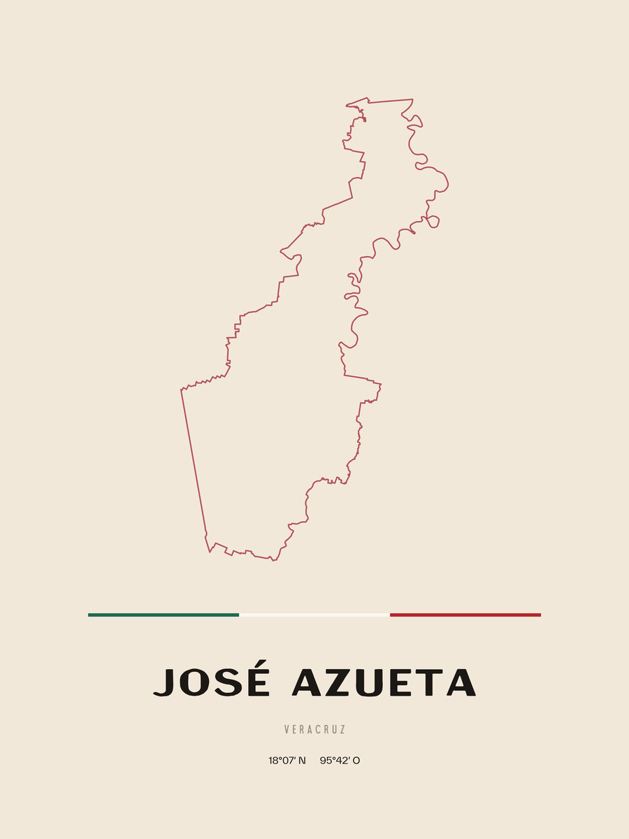 Framed poster of José Azueta, Veracruz.