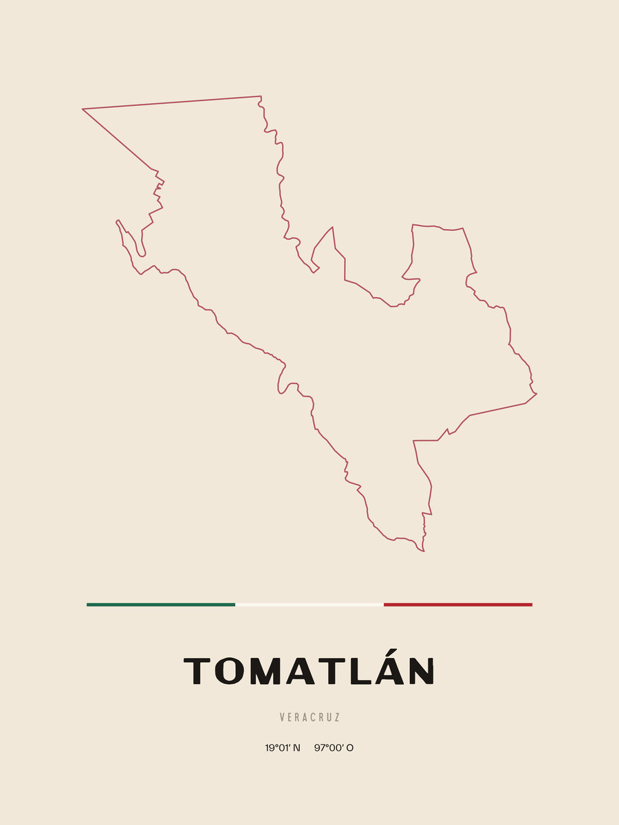 Framed poster of Tomatlán, Veracruz.