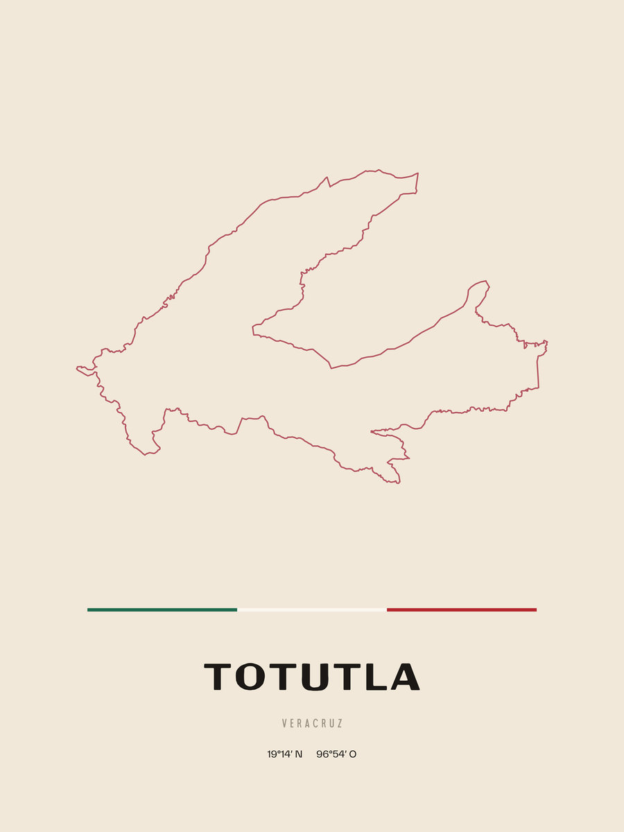 Framed poster of Totutla, Veracruz.