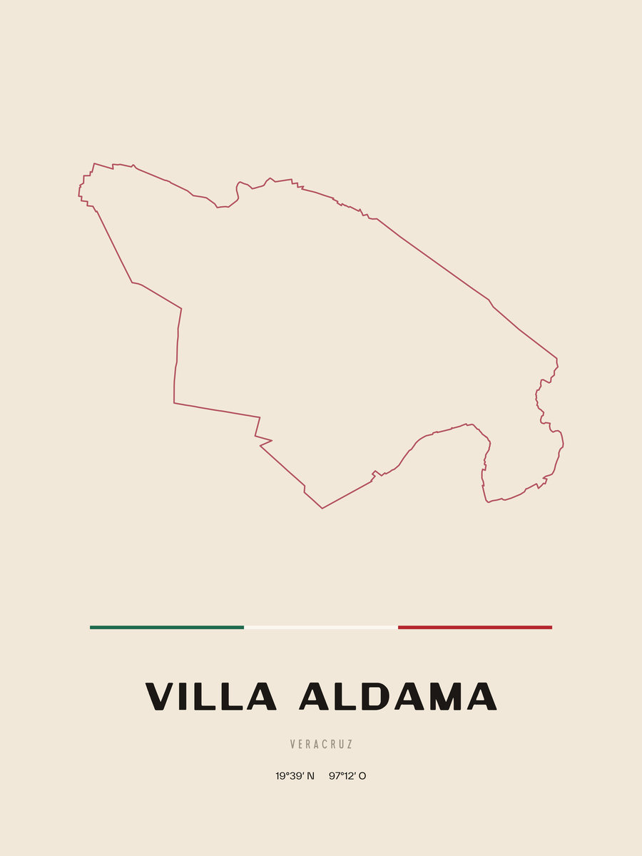 Framed poster of Villa Aldama, Veracruz.