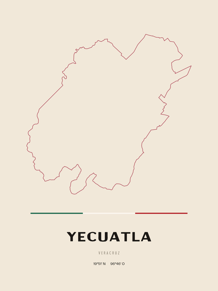 Framed poster of Yecuatla, Veracruz.