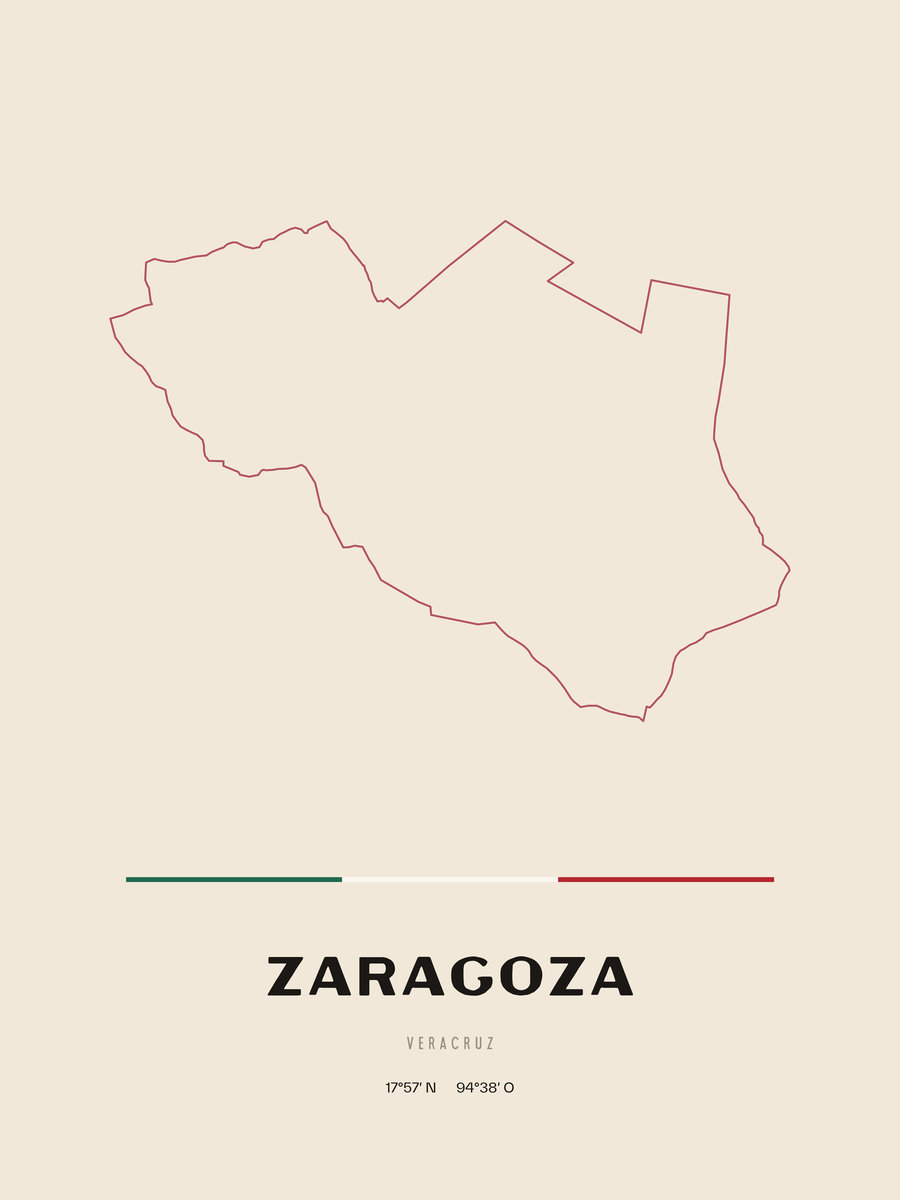 Framed poster of Zaragoza, Veracruz.