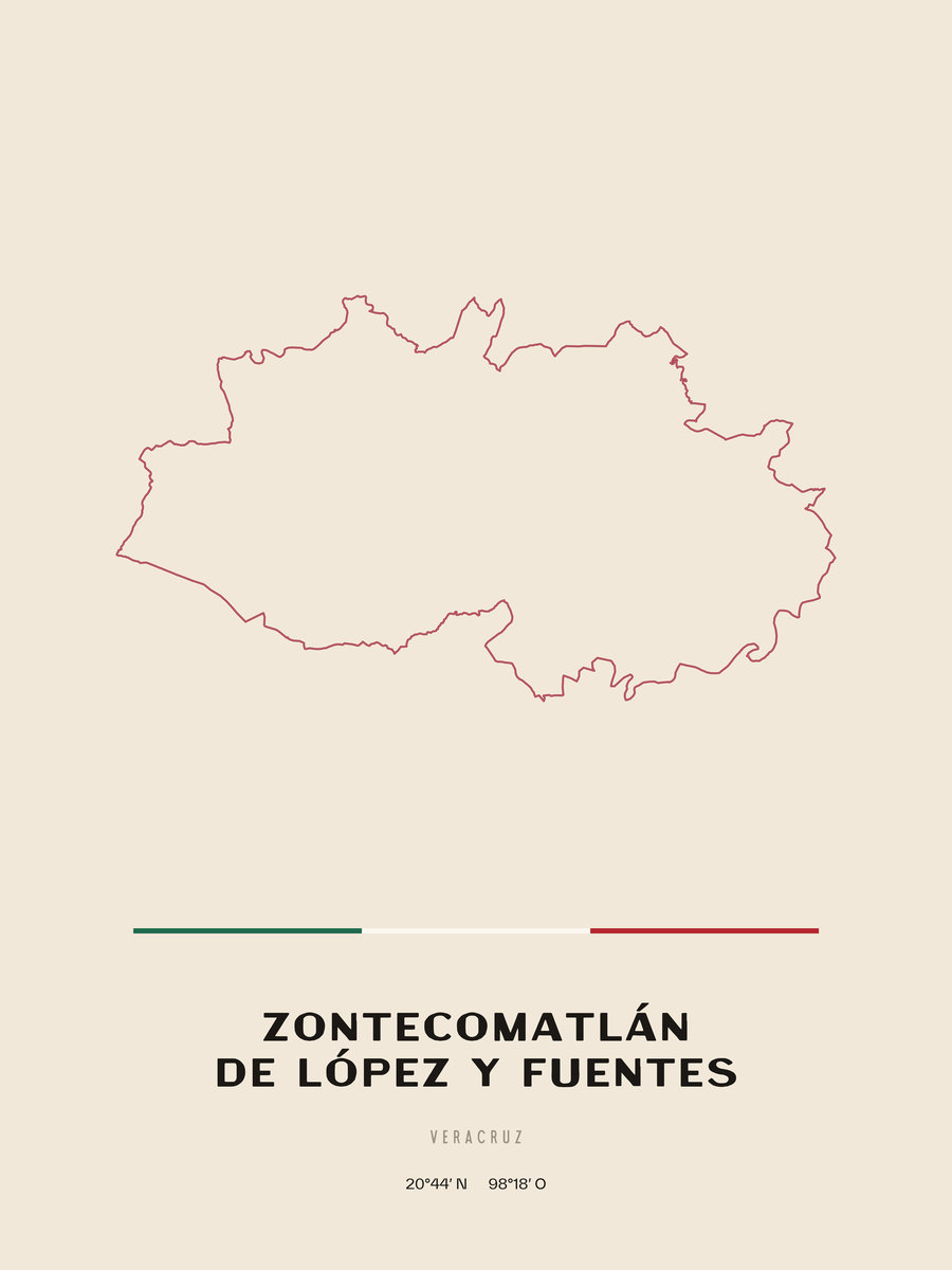 Framed poster of Zontecomatlán de López y Fuentes, Veracruz.