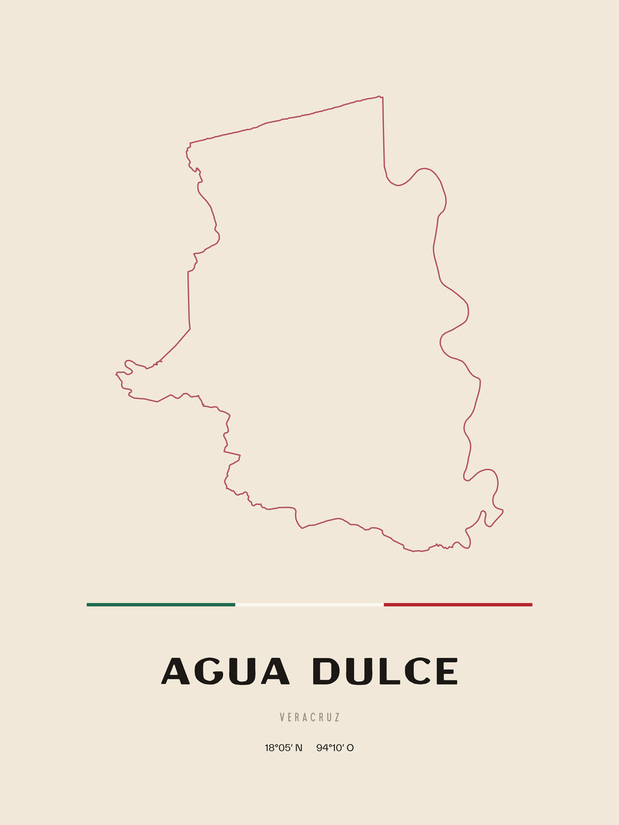 Framed poster of Agua Dulce, Veracruz.