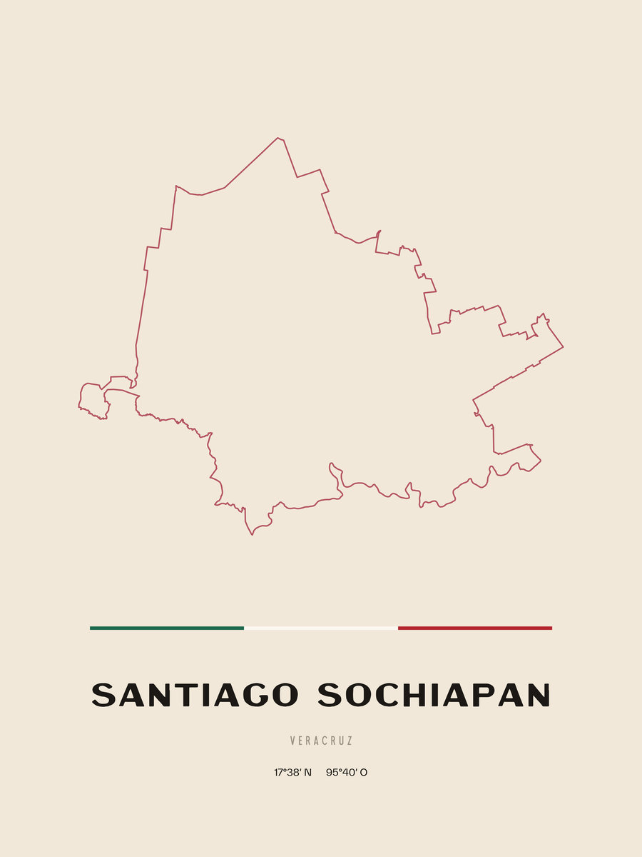 Framed poster of Santiago Sochiapan, Veracruz.