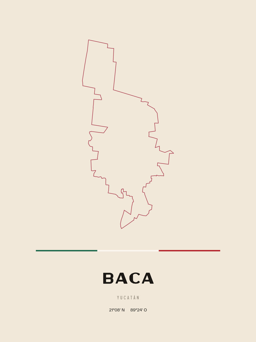 Framed poster of Baca, Yucatán.