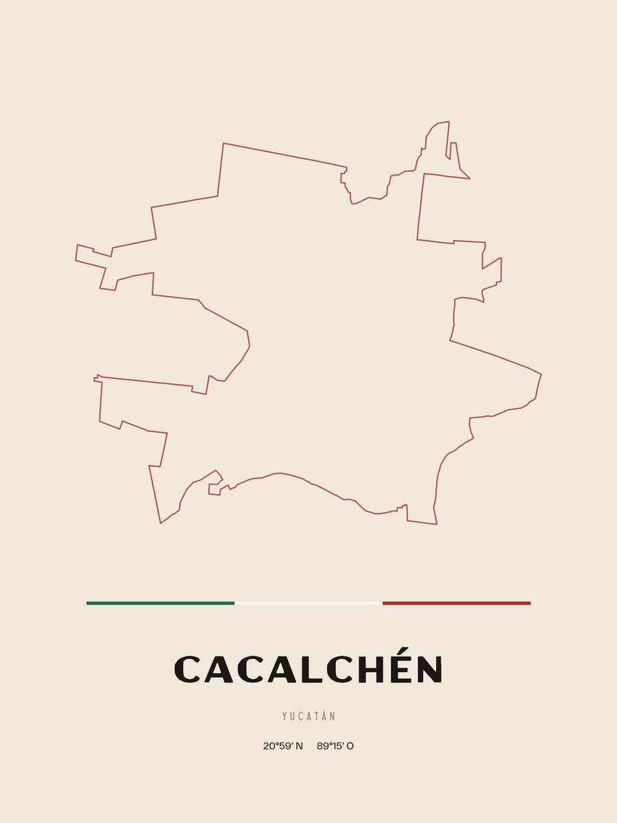 Framed poster of Cacalchén, Yucatán.