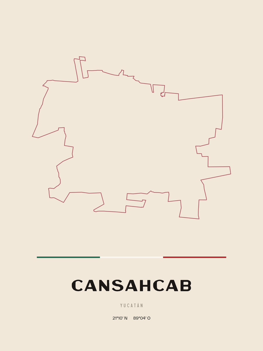 Framed poster of Cansahcab, Yucatán.