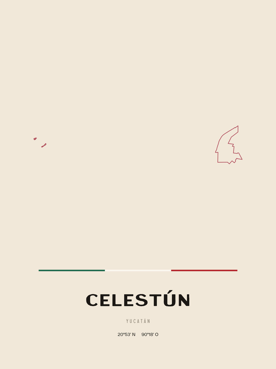 Framed poster of Celestún, Yucatán.