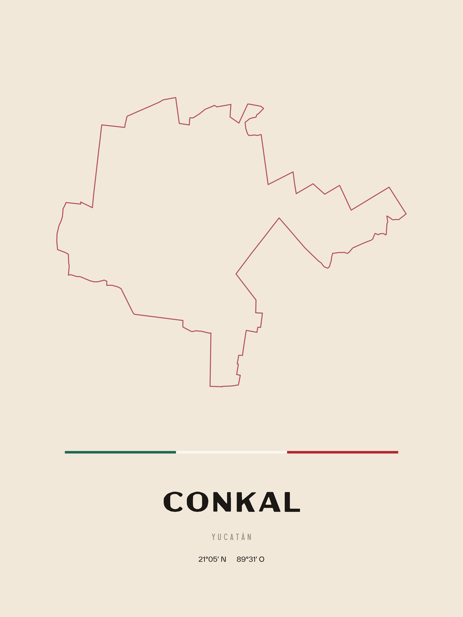 Framed poster of Conkal, Yucatán.