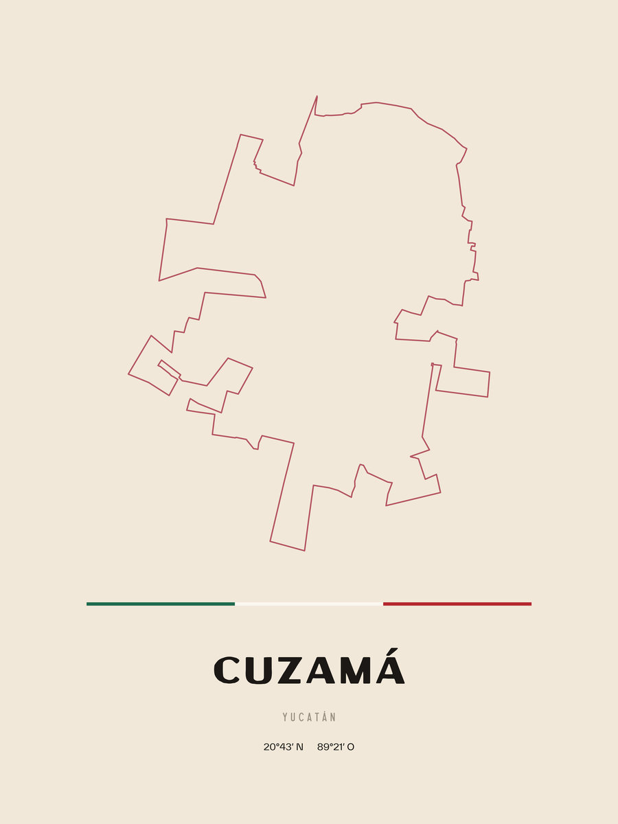 Framed poster of Cuzamá, Yucatán.