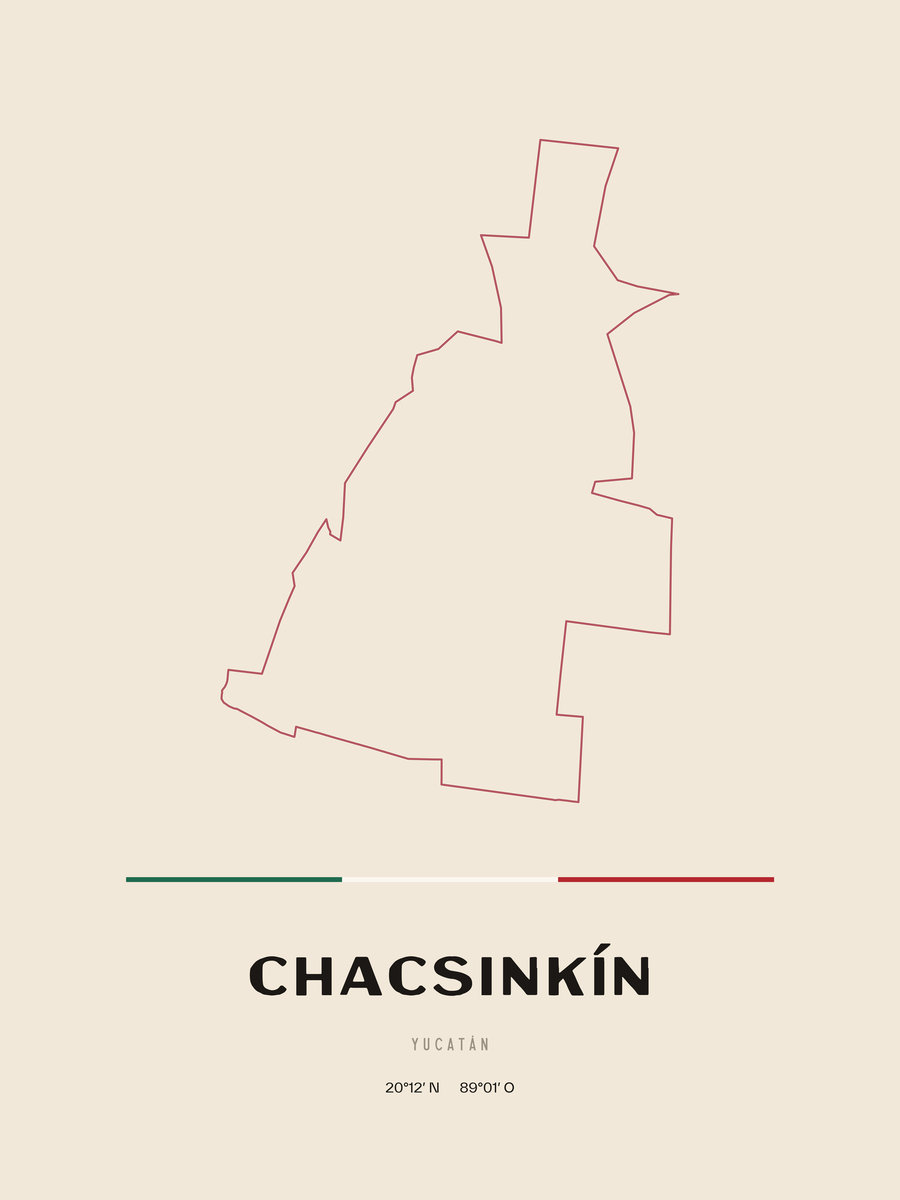 Framed poster of Chacsinkín, Yucatán.